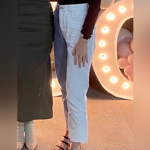 PACSUN Eco White Two-Tone High Waisted Straight Leg Jeans - Picture 8 of 8